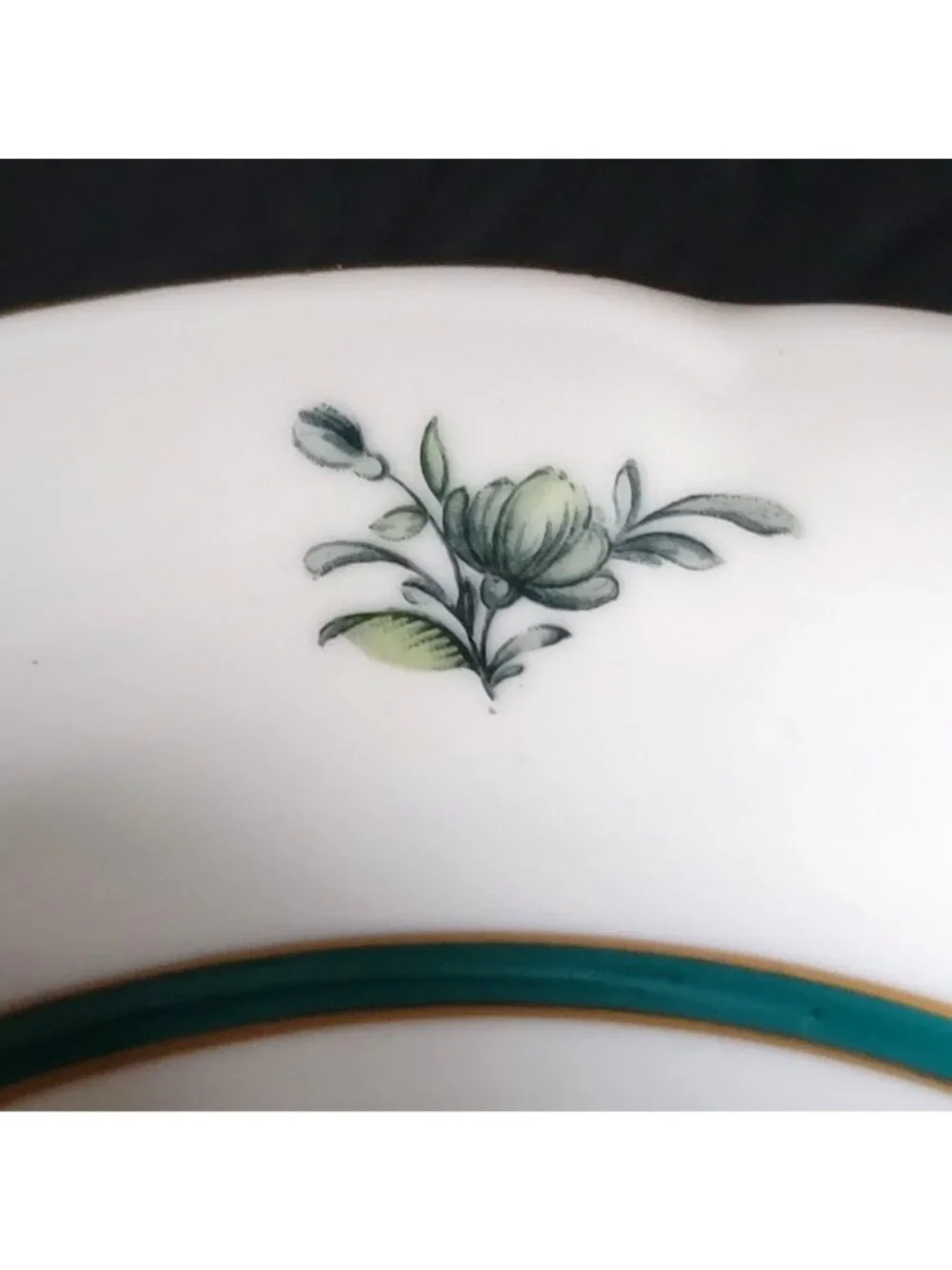 Vintage Royal Bayreuth Teal Tulip Coupe Bowl 7.625